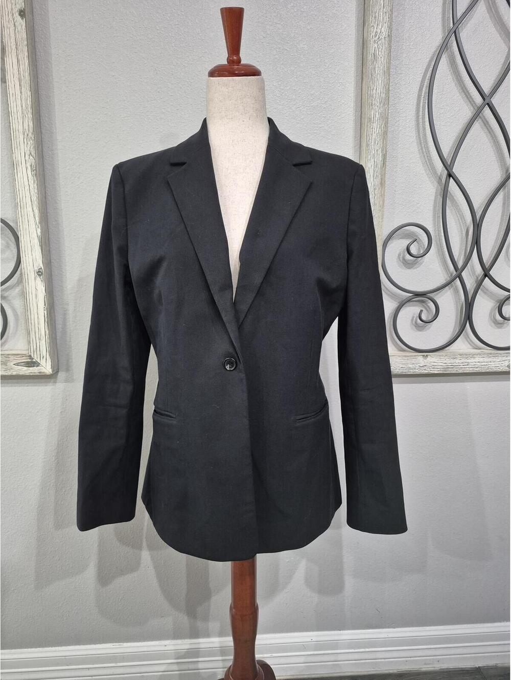 THEORY Womens Black Blazer Size 12